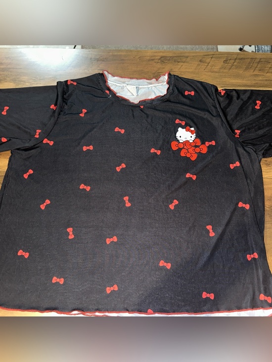 Hello Kitty Tops - Hello Kitty Black Tee with shorts set -3XL- slinky material.